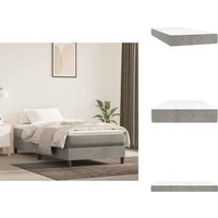 Vidaxl - Taschenfederkernmatratze Hellgrau 90x190x20 cm Samt - Samtmatratze - Federkernmatratze - Mittelhartes Matratze - Schlafsystem von VIDAXL
