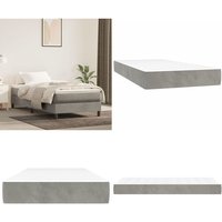 Taschenfederkernmatratze Hellgrau 90x200x20 cm Samt - Samtmatratze - Federkernmatratze - Bettmatratze - Schlafsystem - Mittelhartes Matratze - Home & Taschenfederkernmatratze Hellgrau 90x200x20 cm Samt - Samtmatratze - Federkernmatratze - Bettmatratze - Schlafsystem - Mittelhartes Matratze - Home & von VIDAXL