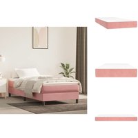 Taschenfederkernmatratze Rosa 80x200x20 cm Samt - Samtmatratze - Federkernmatratze - Bettmatratze - Rosa Matratze - Doppelbettmatratze von VIDAXL