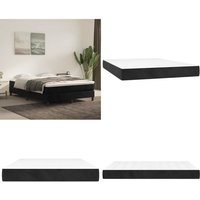 Vidaxl - Taschenfederkernmatratze Schwarz 140x200x20 cm Samt - Samtmatratze - Federkernmatratze - Doppelbettmatratze - Matratze 140x200 von VIDAXL