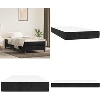 Taschenfederkernmatratze Schwarz 90x200x20 cm Samt - Samtmatratze - Federkernmatratze - Doppelbettmatratze - Matratze 90x200 - Schlafkomfort - Home & von VIDAXL
