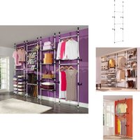 Teleskop-Garderobe mit Stangen Aluminium - Kleiderständer - Garderobenschrank - Teleskopsystem - Schranksystem - Organisationshilfe von VIDAXL