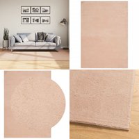 Teppich HUARTE Kurzflor Weich und Waschbar Blassrosa 140x200 cm - Kuscheldecke - Flauschteppich - Kurzflorteppich - Badezimmerteppich - Rosa Teppich von VIDAXL