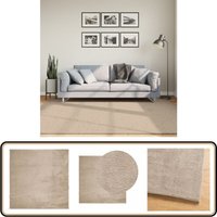 Teppich HUARTE Kurzflor Weich und Waschbar Sandfarben 200x200cm - Kurzflor-Teppich - Sandfarben - Wohnzimmerteppich - Flurteppich von VIDAXL