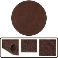 Teppich Handgefertigt Jute Rund 150 cm Braun - Naturfaser Teppich - Jute Teppich - Runder Teppich - Brauner Teppich - Handgefertigter Teppich von VIDAXL