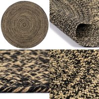 Teppich Handgefertigt Jute Schwarz und Braun 240 cm - Jute Teppich - Naturfaser Teppich - Gewebter Teppich - Rüsticaler Teppich - Wohnraum Teppich von VIDAXL