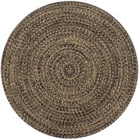 Teppich，Fußmatte Handgefertigt Jute Schwarz und Natur 120 cm vidaXL von BONNEVIE