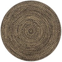 Teppich,Fußmatte Handgefertigt Jute Schwarz und Natur 150 cm vidaXL von BONNEVIE