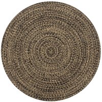 Teppich,Fußmatte Handgefertigt Jute Schwarz und Natur 90 cm vidaXL von BONNEVIE