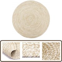 Teppich Handgefertigt Jute Weiß und Braun 240 cm - Naturfaser Teppich - Jute Teppich - Baumwolle Teppich - Rústico Teppich - Wohnaccessoire von VIDAXL