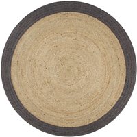 Teppich,Fußmatte Handgefertigt Jute mit Dunkelgrauem Rand 150 cm Vidaxl von VIDAXL