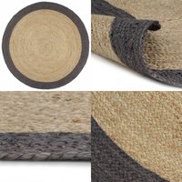 Teppich Handgefertigt Jute mit Dunkelgrauem Rand 240 cm - Vidaxl Teppich Handgefertigt Jute mit Dunkelgrauem Rand 240 cm - Vidaxl von VIDAXL