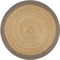 Teppich,Fußmatte Handgefertigt Jute mit Grauem Rand 90 cm vidaXL von BONNEVIE