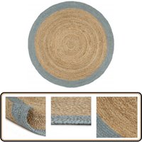 Teppich Handgefertigt Jute mit Olivgrünem Rand 240 cm - Jute Teppich - Geflochter Teppich - Wohnraumteppich - Flur Teppich - Brauner Teppich Teppich Handgefertigt Jute mit Olivgrünem Rand 240 cm - Jute Teppich - Geflochter Teppich - Wohnraumteppich - Flur Teppich - Brauner Teppich von VIDAXL