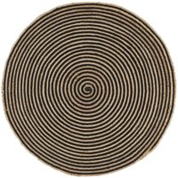 Vidaxl - Teppich Handgefertigt Jute mit Spiralen-Design Schwarz 120 cm von VIDAXL