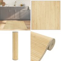 Teppich Quadratisch Hell Natur 100x100 cm Bambus - Bambus Teppich - Wohnraumteppich - Quadratischer Teppich - Naturfarbenes Teppich - Rutschfest von VIDAXL