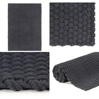 Teppich Rechteckig Anthrazit 160x230 cm Baumwolle - Baumwollteppich - Anthrazit - Rechteckiger Teppich - Wohnteppich - Flurmatten - Home & Living von VIDAXL