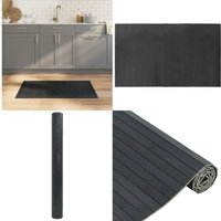 Teppich Rechteckig Grau 60x100 cm Bambus - Bambus Teppich - Grauer Teppich - Wohnraumteppich - Rutschfeste Matte - Naturfaser Teppich - Home & Living von VIDAXL
