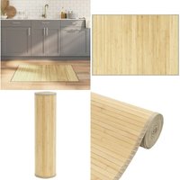 Teppich Rechteckig Hell Natur 70x100 cm Bambus - Naturholzteppich - Bambus Teppich - Wohnraumteppich - Flurmatte - Rutschfeste Oberfläche - Home & von VIDAXL