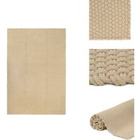 Teppich Rechteckig Natur 160x230 cm Baumwolle - Baumwollteppich - Naturfarben - Wohnraumteppich - Flurmatten - Gewebt Teppich Rechteckig Natur 160x230 cm Baumwolle - Baumwollteppich - Naturfarben - Wohnraumteppich - Flurmatten - Gewebt von VIDAXL