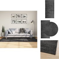 Teppich Shaggy Hochflor Modern Anthrazit 100x200 cm - Shaggy Teppich - Hochflor Teppich - Anthrazit Teppich - Wohnzimmer Teppich - Schlafzimmer Teppich Shaggy Hochflor Modern Anthrazit 100x200 cm - Shaggy Teppich - Hochflor Teppich - Anthrazit Teppich - Wohnzimmer Teppich - Schlafzimmer von VIDAXL