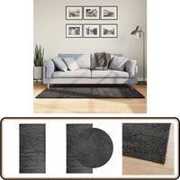 Teppich Shaggy Hochflor Modern Anthrazit 80x150 cm - Shaggy Teppich - Hochflor Teppich - Anthrazit Teppich - Wohnzimmer Teppich - Schlafzimmer Teppich von VIDAXL