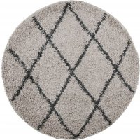 Vidaxl - Shaggy-Teppich pamplona Hochflor Modern Beige Anthrazit ø 100cm von VIDAXL