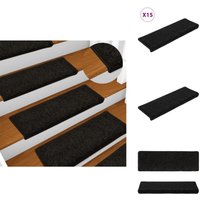 Teppich-Treppenstufen 15 Stk. 65x21x4 cm Schwarz - Teppich Für Treppen - Treppenläufer - Treppenmatten - Trittsicherheit - Rutschfeste Matte Teppich-Treppenstufen 15 Stk. 65x21x4 cm Schwarz - Teppich Für Treppen - Treppenläufer - Treppenmatten - Trittsicherheit - Rutschfeste Matte von VIDAXL