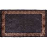 Teppich Waschbar 120x180 cm Schwarz und Golden Rutschfest vidaXL881632 von BONNEVIE