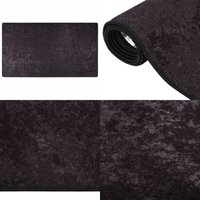 Teppich Waschbar 190x300 cm Anthrazit Rutschfest - Samt Teppich - Wohnzimmer Teppich - Flur Teppich - Anthrazit Teppich - Polyester Teppich - Home & von VIDAXL