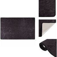 Teppich Waschbar 80x150 cm Anthrazit Rutschfest - Samt Teppich - Wohnzimmer Teppich - Flur Teppich - Anthrazit Teppich - Polyester Teppich von VIDAXL