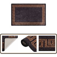 Teppich Waschbar 80x150 cm Schwarz und Golden Rutschfest - Samt Teppich - Wohnzimmer Teppich - Flur Teppich - Schlafzimmer Teppich - Schwarz Gold Teppich Waschbar 80x150 cm Schwarz und Golden Rutschfest - Samt Teppich - Wohnzimmer Teppich - Flur Teppich - Schlafzimmer Teppich - Schwarz Gold von VIDAXL
