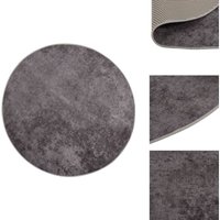 Teppich Waschbar Grau φ120 cm Rutschfest - Samt Teppich - Wohnzimmer Teppich - Grauer Teppich - Rund Teppich - Waschbarer Teppich Teppich Waschbar Grau φ120 cm Rutschfest - Samt Teppich - Wohnzimmer Teppich - Grauer Teppich - Rund Teppich - Waschbarer Teppich von VIDAXL