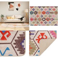 Teppich Waschbar Mehrfarbig 160x230 cm Rutschfest - Samt Teppich - Wohnzimmerteppich - Mehrfarbiger Teppich - Rutschfester Teppich - Läufer - Home & Teppich Waschbar Mehrfarbig 160x230 cm Rutschfest - Samt Teppich - Wohnzimmerteppich - Mehrfarbiger Teppich - Rutschfester Teppich - Läufer - Home & von VIDAXL