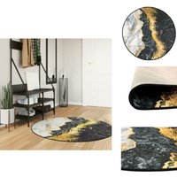 Teppich Waschbar Mehrfarbig Ø 120 cm Rutschfest - Samt Teppich - Wohnraumteppich - Multifarben Teppich - Rund Teppich - Fußmatte Teppich Waschbar Mehrfarbig Ø 120 cm Rutschfest - Samt Teppich - Wohnraumteppich - Multifarben Teppich - Rund Teppich - Fußmatte von VIDAXL