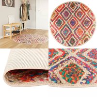 Teppich Waschbar Mehrfarbig Ø 120 cm Rutschfest - Samt Teppich - Wohnzimmerteppich - Multifarben Teppich - Rund Teppich - Fußbodenmatte - Home & Teppich Waschbar Mehrfarbig Ø 120 cm Rutschfest - Samt Teppich - Wohnzimmerteppich - Multifarben Teppich - Rund Teppich - Fußbodenmatte - Home & von VIDAXL