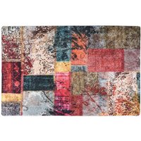 Teppich Waschbar Patchwork 80x150 cm Mehrfarbig Rutschfest vidaXL727881 von BONNEVIE