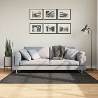Teppich istan Hochflor Glänzend Anthrazit 120x170 cm Vidaxl von VIDAXL