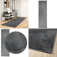 Teppich oviedo Kurzflor Anthrazit 80x250 cm - Kuscheldecke - Kurzflorteppich - Wohnteppich - Flurteppich - Schlafzimmerteppich - Home & Living von VIDAXL