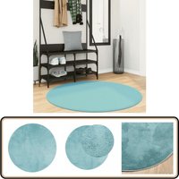 Teppich oviedo Kurzflor Grün ø 120 cm - Weicher Teppich - Kuscheldecke - Wohnraumteppich - Flurteppich - Schlafzimmersteppich von VIDAXL