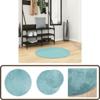 Teppich oviedo Kurzflor Grün ø 80 cm - Kuschelteppich - Kurzflorteppich - Wohnteppich - Grüner Teppich - Polyester Teppich von VIDAXL