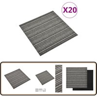 Vidaxl - Teppichfliesen 20 Stk. 5 m² 50x50 cm Gestreift Anthrazit - Teppichfliesen - PVC-Boden - Anthrazit - Gestreiftes Muster - Wohnbereich von VIDAXL