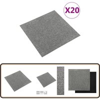 Teppichfliesen 20 Stk. 5 m² 50x50 cm Grau - Teppichfliesen - PVC-Boden - Designboden - Wohnbereich - Küche von VIDAXL