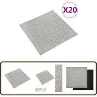 Vidaxl - Teppichfliesen 20 Stk. 5 m² 50x50 cm Hellgrau - Teppichfliesen - PVC-Boden - Designboden - Wohnbereich - Küche von VIDAXL
