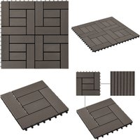 Terrassenfliesen 11 Stück WPC 30 x 30 cm 1 qm Dunkelbraun - Terrassenfliesen - WPC Terrasse - Gartenmöbel - Balkonterrasse - Outdoor Dekoration Terrassenfliesen 11 Stück WPC 30 x 30 cm 1 qm Dunkelbraun - Terrassenfliesen - WPC Terrasse - Gartenmöbel - Balkonterrasse - Outdoor Dekoration von VIDAXL