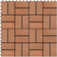 Terrassenfliesen 11 Stück wpc 30 x 30 cm 1 qm Teakholzfarbe Vidaxl Braun von BONNEVIE