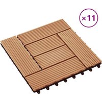 Terrassenfliesen 11 Stück wpc 30 x 30 cm 1 qm Teakholzfarbe Vidaxl von VIDAXL