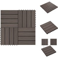 Terrassenfliesen 11Stk Tief Geprägt wpc 30x30cm 1qm Dunkelbraun - Terrasse - Gartenmöbel - Outdoor Dekoration - Holzoptik - Rutschfeste Fliesen Terrassenfliesen 11Stk Tief Geprägt wpc 30x30cm 1qm Dunkelbraun - Terrasse - Gartenmöbel - Outdoor Dekoration - Holzoptik - Rutschfeste Fliesen von VIDAXL