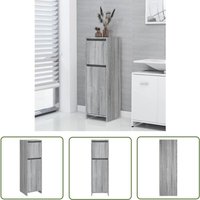 The Living Store Badschrank Grau Sonoma 30x30x95 cm Holzwerkstoff - Badeschrank - Badmöbel - Badezimmermöbel - Holzschränke - Grau von VIDAXL