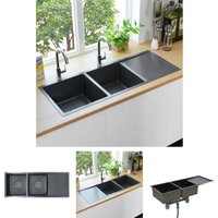 The Living Store Handgefertigte Küchenspüle Schwarz Edelstahl - Küchenspülen & Spülbecken - Schwarz The Living Store Handgefertigte Küchenspüle Schwarz Edelstahl - Küchenspülen & Spülbecken - Schwarz von VIDAXL